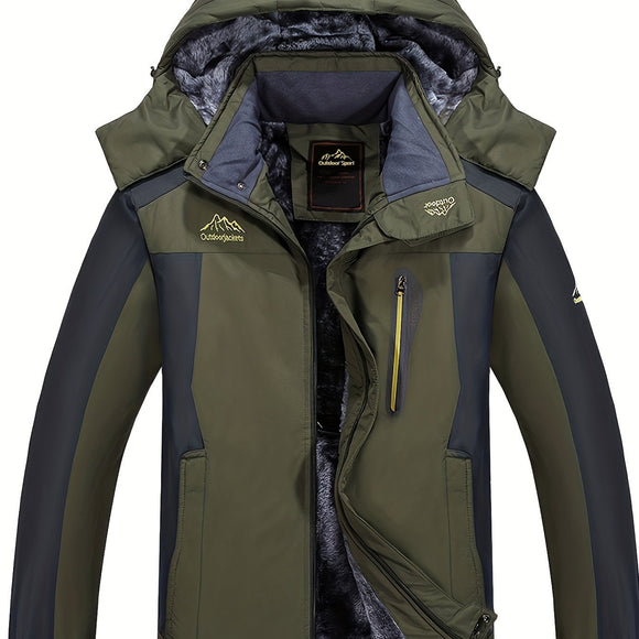 Plus Size Men's Winter Warm Jacket Loose Oversized Cotton Hooded Coat, Zipper Anti-skiing Windproof Winter Snowwear - Assorted Buy Online