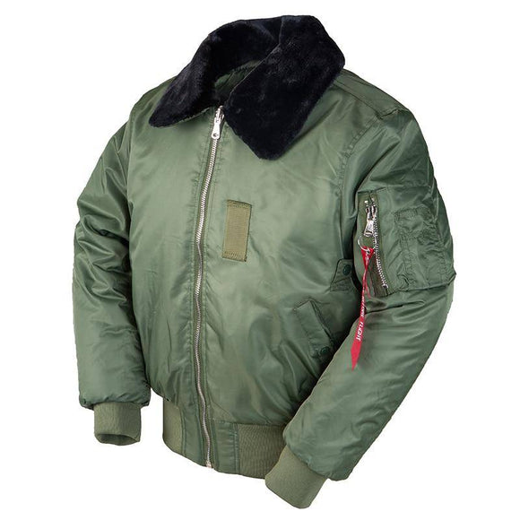 Winter Vintage B-15 Bomber Flight US Air Force Pilot Jacket Streetwear Fur Collar - Assorted Buy Online