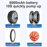 8000mAh Car Air Compressor 12V 150PSI Electric Wireless Portable Tire Inflator Pump for Motorcycle Bicycle/Boat AUTO Tyre/Balls - Assorted Buy Online