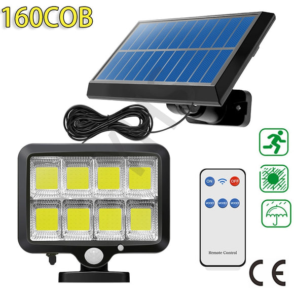 3 Mode Solar Powered LED Lights 100COB/120COB/160COB Waterproof Motion Sensor Wall Light (With remote) - Assorted Buy Online