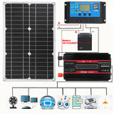 110V/220V Solar Power System 20W Solar Panel Battery Charger 4000W with Inverter Complete Kit Solar Controller 30A/40A/50A/60A - Assorted Buy Online