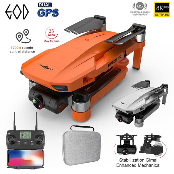 New GPS Drone 4k Professional 8K HD Camera 2-Axis Gimbal Anti-Shake Brushless Foldable Quadcopter 1.2km - Assorted Buy Online