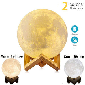 3D Print Galaxy Moon Lamp Night Light USB Rechargeable Home Decor Globe - Assorted Buy Online