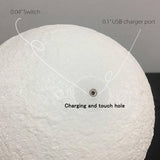 3D Print Galaxy Moon Lamp Night Light USB Rechargeable Home Decor Globe - Assorted Buy Online