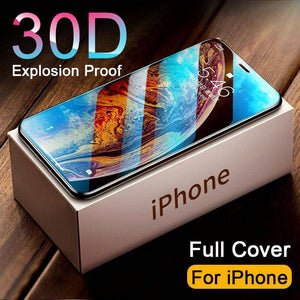 30D Curved Full Cover Tempered Glass For iphone - Various Models - Assorted Buy Online