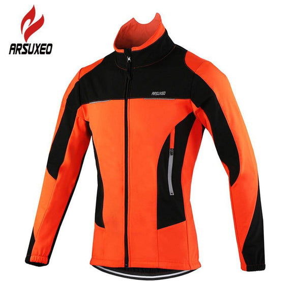 ARSUXEO Fleece Thermal Cycling Jacket Windproof Windbreaker - Assorted Buy Online