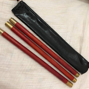 Red AfricanPadauk Taiji health sticks martial arts stick stitching solid wooden whip 3-sections rod combination - Assorted Buy Online