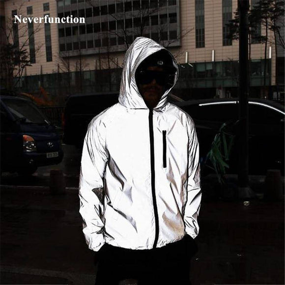 Men's Full Reflective Windbreaker Waterproof Jacket - Assorted Buy Online