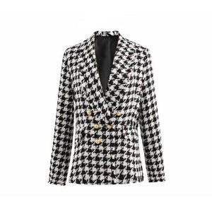 Women's Tweed Jackets Business Wear Black Tassel Houndstooth - Assorted Buy Online