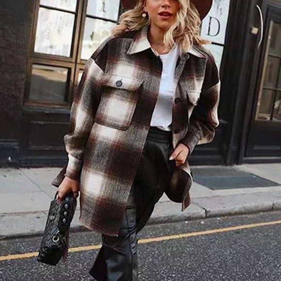 Women's Vintage Long Sleeve Lumber Jack Woollen Coat - Assorted Buy Online