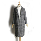 Women's Wool Coat Plaid Classics Female Loose Long Single Breasted Coats - Assorted Buy Online