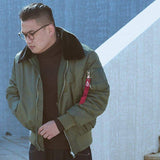 Winter Vintage B-15 Bomber Flight US Air Force Pilot Jacket Streetwear Fur Collar - Assorted Buy Online