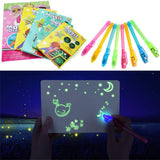 1Pc/3Pcs LED A3 A4 A5 Luminous Drawing Board Graffiti Doodle Magic Draw With Fluorescent Pen / Educational Toy - Assorted Buy Online