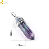 CSJA Fluorite Necklaces Crystal Pendants Suspension Natural Gem Stone Quartz Bullet Hexagonal Pendulum Reiki Chakra pendulo E546 - Assorted Buy Online