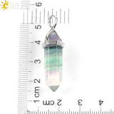 CSJA Fluorite Necklaces Crystal Pendants Suspension Natural Gem Stone Quartz Bullet Hexagonal Pendulum Reiki Chakra pendulo E546 - Assorted Buy Online