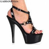 Sexy Lady 15cm High-Heeled Shoes Peep Toe Sandals Modal Pole Dance Shoes - Assorted Buy Online