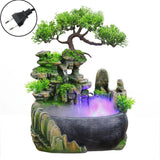 Creative Indoor Simulation Resin Rockery Fake Tree Feng Shui Waterfall Fountain Ornament - Assorted Buy Online