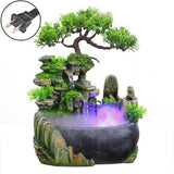 Creative Indoor Simulation Resin Rockery Fake Tree Feng Shui Waterfall Fountain Ornament - Assorted Buy Online