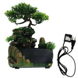 Creative Indoor Simulation Resin Rockery Fake Tree Feng Shui Waterfall Fountain Ornament - Assorted Buy Online