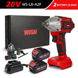 WOSAI 20V Cordless Brushless Electric Wrench Impact Wrench Socket Wrench 320N.m 4.0AH Li Battery - Assorted Buy Online