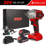 WOSAI 20V Cordless Brushless Electric Wrench Impact Wrench Socket Wrench 320N.m 4.0AH Li Battery - Assorted Buy Online