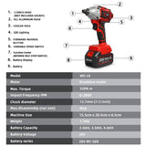 WOSAI 20V Cordless Brushless Electric Wrench Impact Wrench Socket Wrench 320N.m 4.0AH Li Battery - Assorted Buy Online