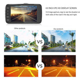 4 Inch LCD Screen 170 Degree Dash Cam Dual Lens HD 1080P Camera Car DVR Vehicle Video Recorder G-Sensor Parking Monitor - Assorted Buy Online