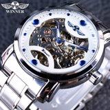 Winner Blue Ocean Fashion Casual Designer Stainless Steel Men Skeleton Watch Automatic - Assorted Buy Online