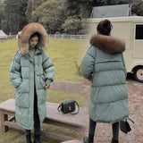 Women's Down Jacket Winter Coat Casual Fashion Long Warm Fur Collar Large Loose Hooded Overcoats Parka - Assorted Buy Online