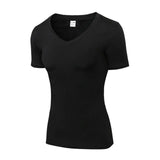 Gym Yoga T shirt Women V neck Fitness Tights Sport Jersey Quickly Dry Girl Tees Top - Assorted Buy Online