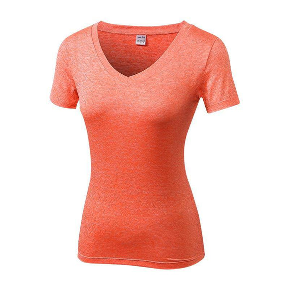 Gym Yoga T shirt Women V neck Fitness Tights Sport Jersey Quickly Dry Girl Tees Top - Assorted Buy Online