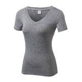 Gym Yoga T shirt Women V neck Fitness Tights Sport Jersey Quickly Dry Girl Tees Top - Assorted Buy Online