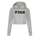 Women's Hoodies Jumper Sweatshirt Pink Cropped Top - Assorted Buy Online