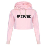 Women's Hoodies Jumper Sweatshirt Pink Cropped Top - Assorted Buy Online