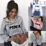 Women's Hoodies Jumper Sweatshirt Pink Cropped Top - Assorted Buy Online