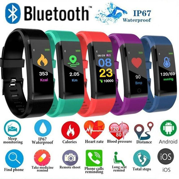 115 Plus Bluetooth Smart Watch Heart Rate Monitor Fitness Tracker Bracelet Waterproof - Assorted Buy Online