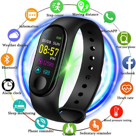 M3 Smart sports watch Women Smart Watch Men Heart Rate Blood Pressure Monitor Fitness Tracker Pedometer Watch - Assorted Buy Online