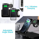 15W Qi Fast Wireless Charger Stand For iPhone 11 XR X 8 Apple Watch 4 in 1 Foldable Charging Dock Station - Assorted Buy Online